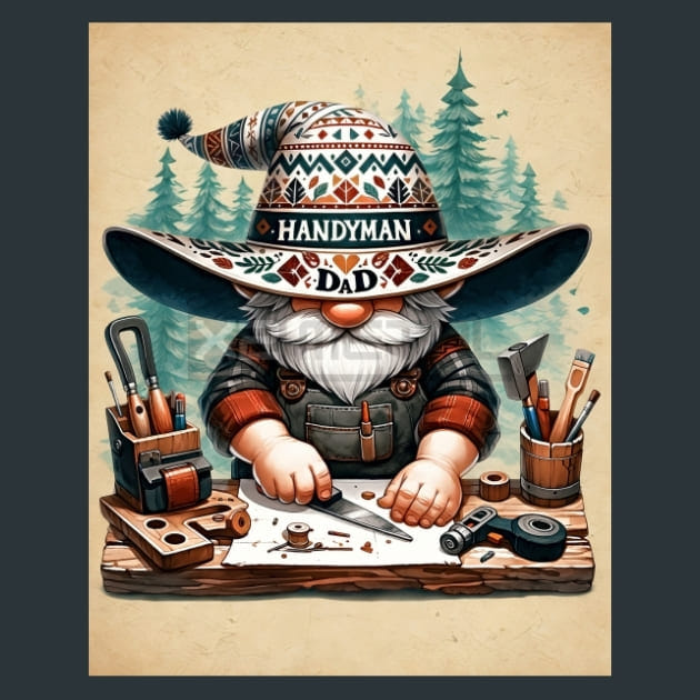 #1 Dad Gnome 11 Metal Wall Art and Desktop Mouse Pad by X2Metal
