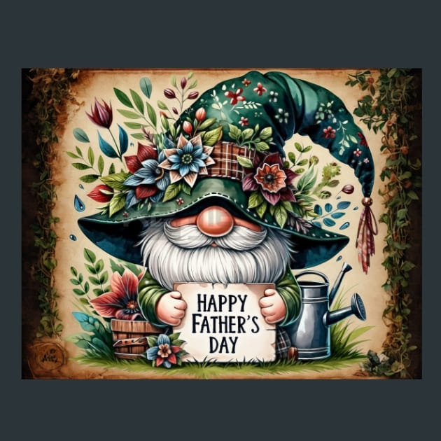 #1 Dad Gnome 14 Metal Wall Art and Desktop Mouse Pad by X2Metal