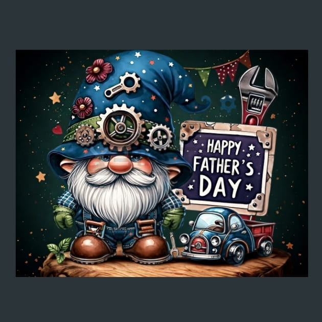 #1 Dad Gnome 19 Metal Wall Art and Desktop Mouse Pad by X2Metal