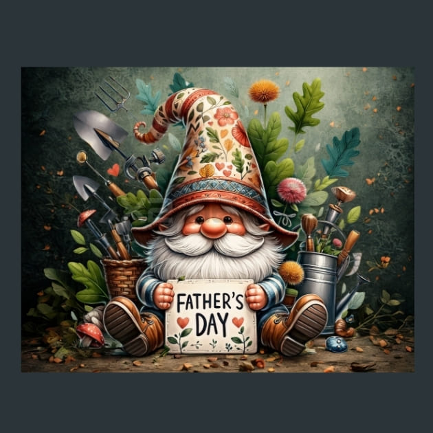 #1 Dad Gnome 2 Metal Wall Art and Desktop Mouse Pad by X2Metal