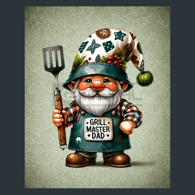 #1 Dad Gnome 7 Metal Wall Art and Desktop Mouse Pad by X2Metal