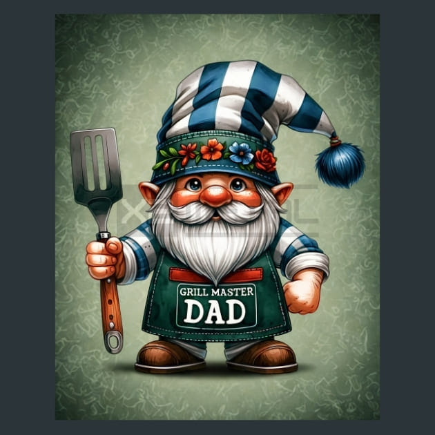 #1 Dad Gnome 8 Metal Wall Art and Desktop Mouse Pad by X2Metal