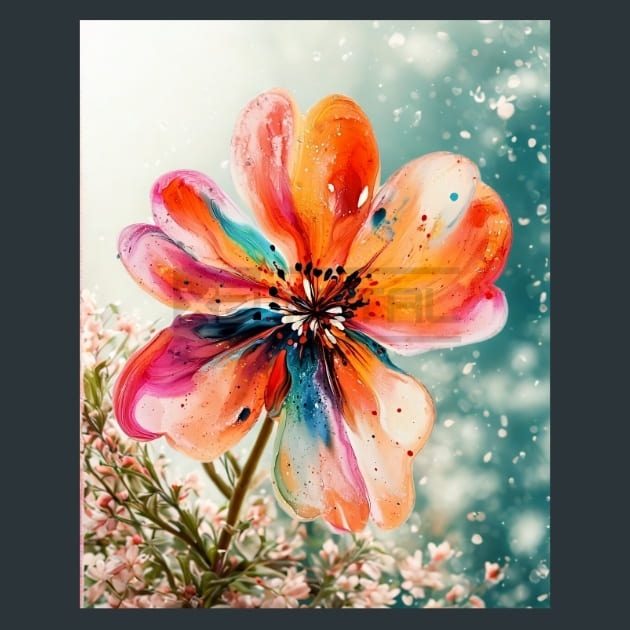 Abstract Flower 24 Metal Wall Art and Desktop Mouse Pad by X2Metal
