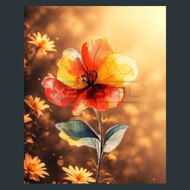 Abstract Flower 28 Metal Wall Art and Desktop Mouse Pad by X2Metal