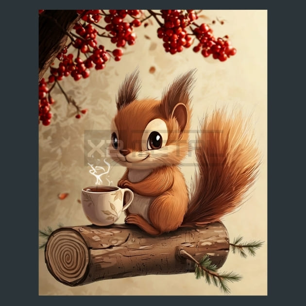 Adorabel Squirrel 10 – Metal Print &amp; Mouse Pad | ChromaLuxe | Made in Iowa USA