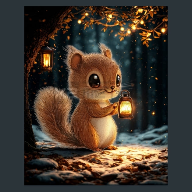 Adorabel Squirrel 13 – Metal Print &amp; Mouse Pad | ChromaLuxe | Made in Iowa USA