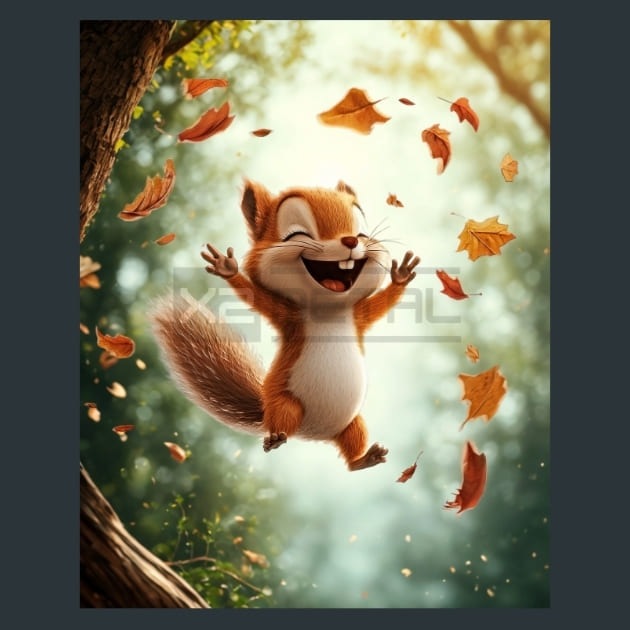 Adorabel Squirrel 15 Metal Wall Art and Desktop Mouse Pad by X2Metal