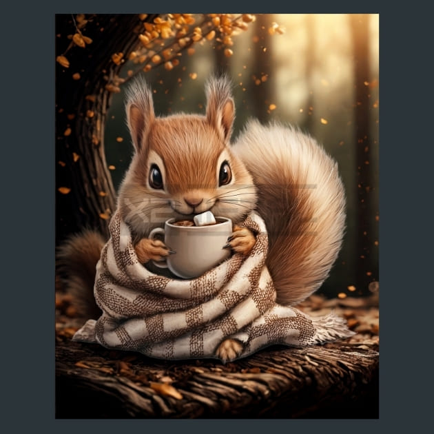 Adorabel Squirrel 16 – Metal Print &amp; Mouse Pad | ChromaLuxe | Made in Iowa USA