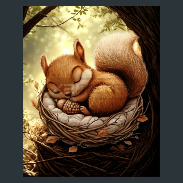 Adorabel Squirrel 17 – Metal Print &amp; Mouse Pad | ChromaLuxe | Made in Iowa USA