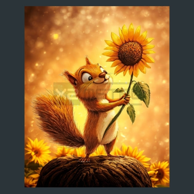 Adorabel Squirrel 18 – Metal Print &amp; Mouse Pad | ChromaLuxe | Made in Iowa USA