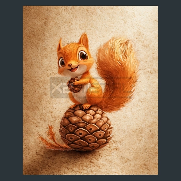 Adorabel Squirrel 1 – Metal Print &amp; Mouse Pad | ChromaLuxe | Made in Iowa USA