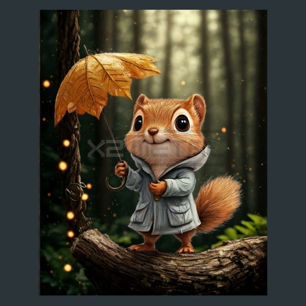 Adorabel Squirrel 20 – Metal Print &amp; Mouse Pad | ChromaLuxe | Made in Iowa USA