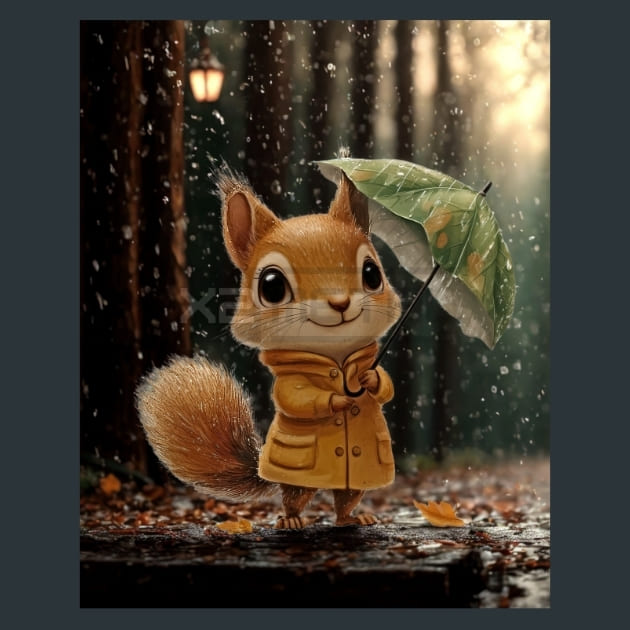Adorabel Squirrel 21 Metal Wall Art and Desktop Mouse Pad by X2Metal