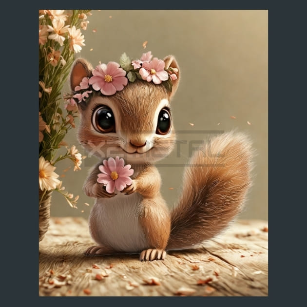 Adorabel Squirrel 24 – Metal Print &amp; Mouse Pad | ChromaLuxe | Made in Iowa USA