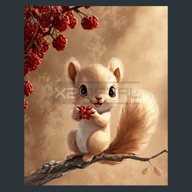 Adorabel Squirrel 2 Metal Wall Art and Desktop Mouse Pad by X2Metal