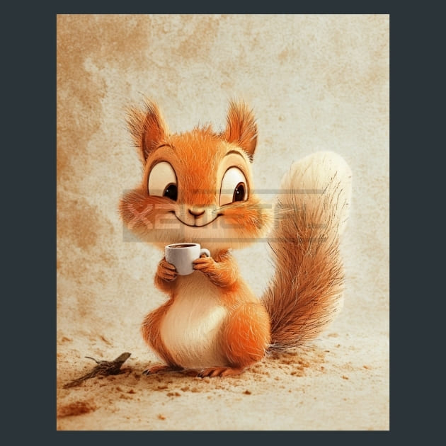 Adorabel Squirrel 31 – Metal Print &amp; Mouse Pad | ChromaLuxe | Made in Iowa USA