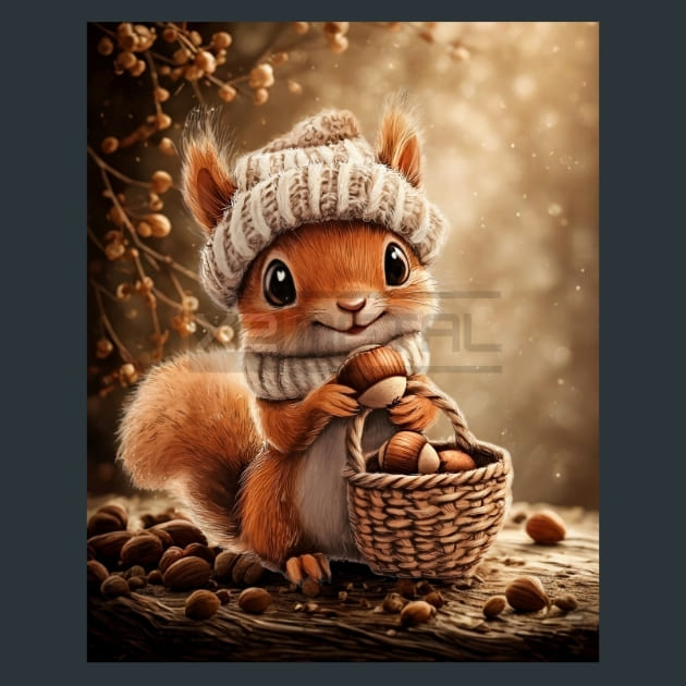 Adorabel Squirrel 33 – Metal Print &amp; Mouse Pad | ChromaLuxe | Made in Iowa USA