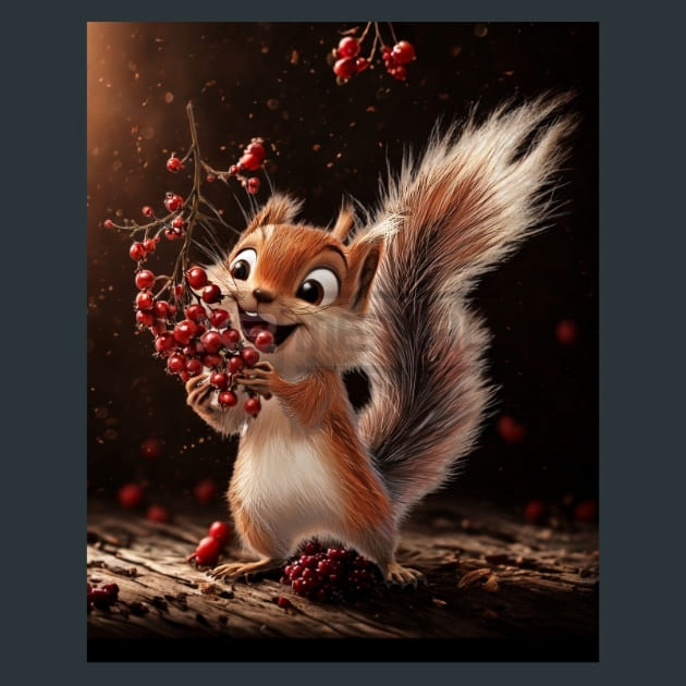 Adorabel Squirrel 5 – Metal Print &amp; Mouse Pad | ChromaLuxe | Made in Iowa USA