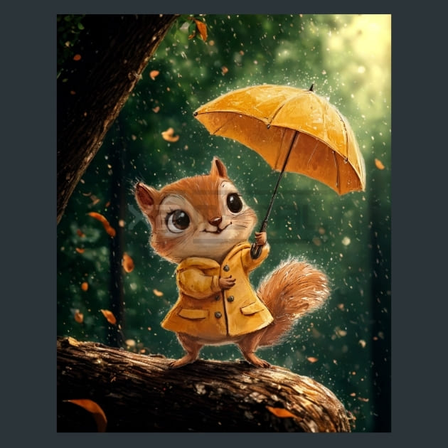 Adorabel Squirrel 7 Metal Wall Art and Desktop Mouse Pad by X2Metal