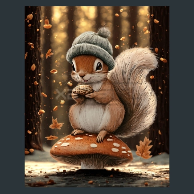 Adorabel Squirrel 9 Metal Wall Art and Desktop Mouse Pad by X2Metal