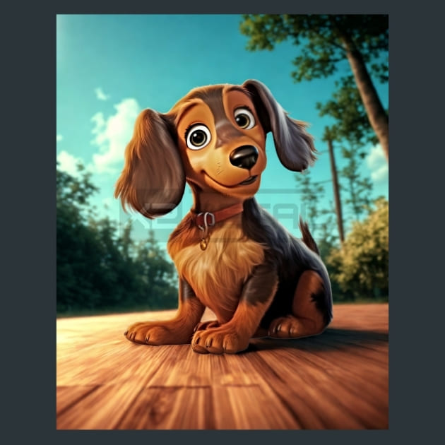 Adorable Dachshund 28 Metal Wall Art and Desktop Mouse Pad by X2Metal