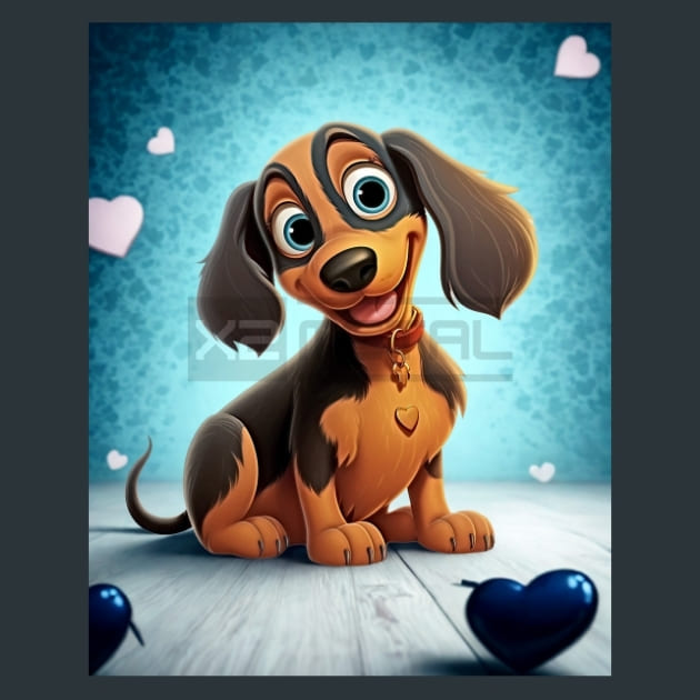 Adorable Dachshund 33 Metal Wall Art and Desktop Mouse Pad by X2Metal
