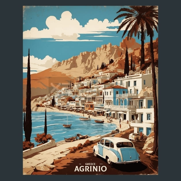 Agrinio 2 Greece Metal Wall Art and Desktop Mouse Pad by X2Metal