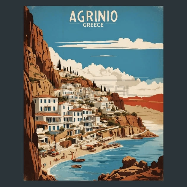 Agrinio Greece Metal Wall Art and Desktop Mouse Pad by X2Metal