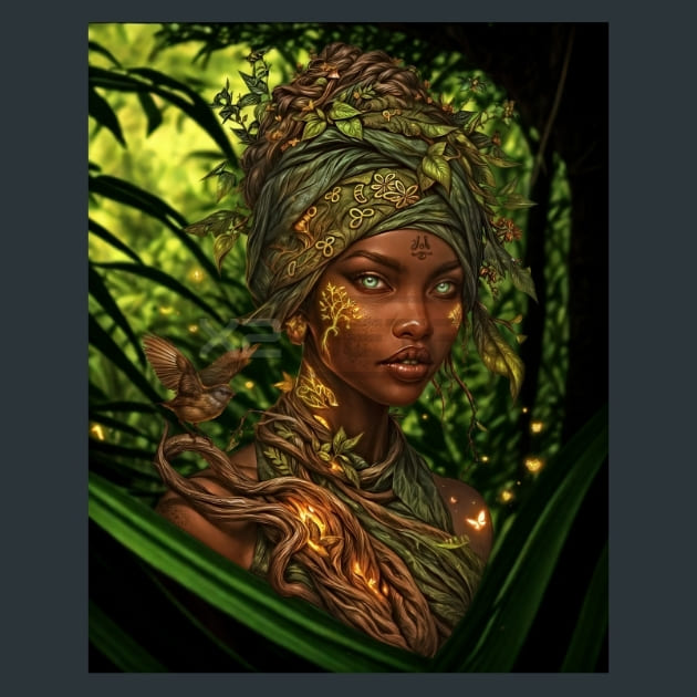 Aja - Orisha-Nature’s Medicine Metal Wall Art and Desktop Mouse Pad by X2Metal