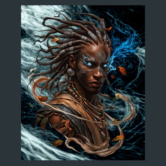 Ajija - Orisha-Wild Winds Metal Wall Art and Desktop Mouse Pad by X2Metal