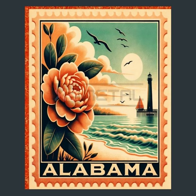 Alabama-Stamp-Metal-Prints