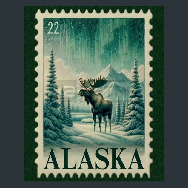 Alaska-Stamp-2-Metal-Prints