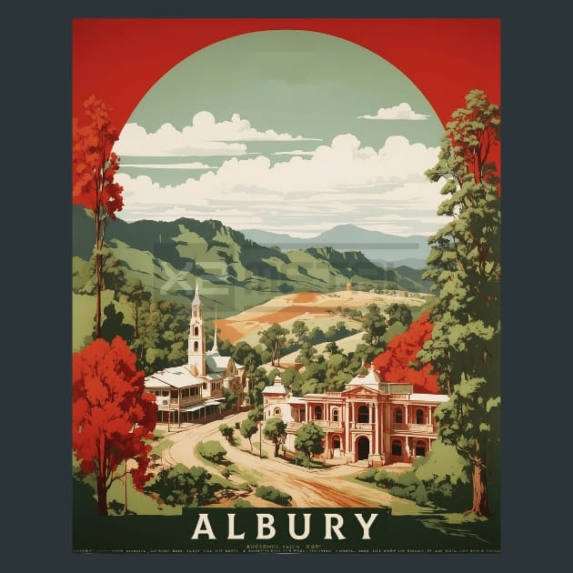 Albury Australia Metal Wall Art and Desktop Mouse Pad by X2Metal