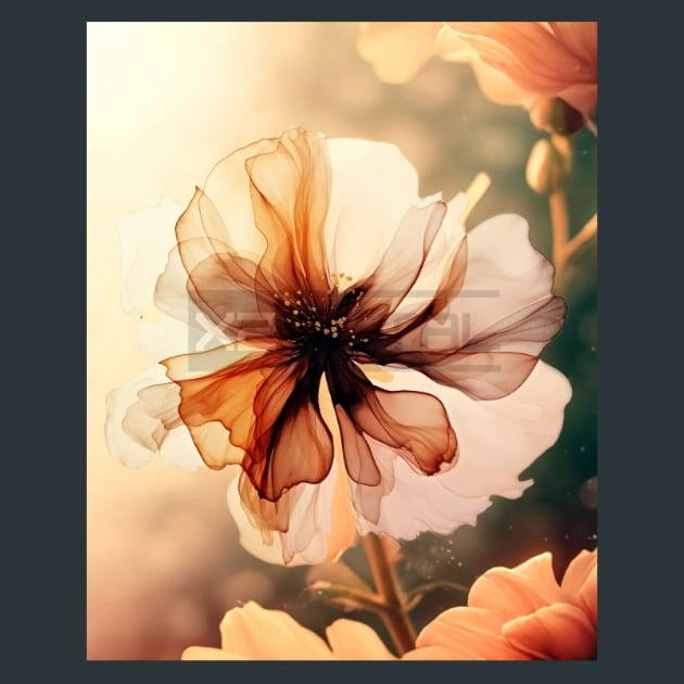 Alcohol Ink Flower 19 Metal Wall Art and Desktop Mouse Pad by X2Metal