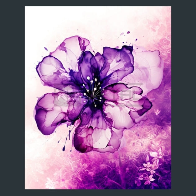 Alcohol Ink Flower 20 Metal Wall Art and Desktop Mouse Pad by X2Metal