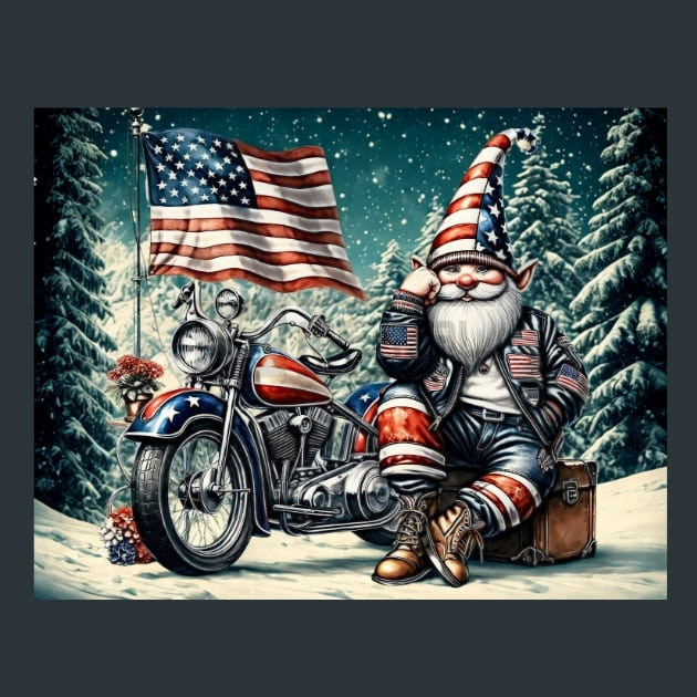 Biker Gnomes 12 Metal Wall Art and Desktop Mouse Pad by X2Metal