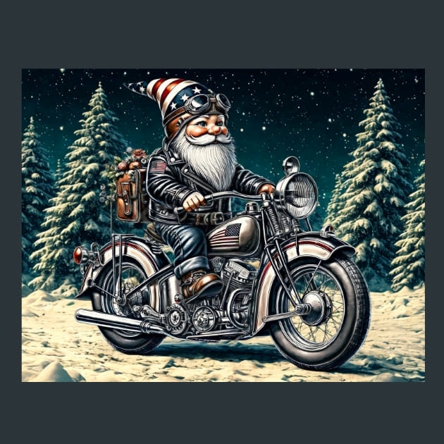 Biker Gnomes 13 Metal Wall Art and Desktop Mouse Pad by X2Metal