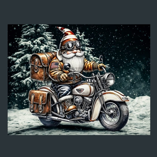 Biker Gnomes 14 Metal Wall Art and Desktop Mouse Pad by X2Metal