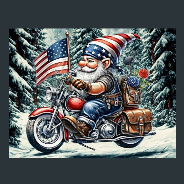 Biker Gnomes 16 Metal Wall Art and Desktop Mouse Pad by X2Metal