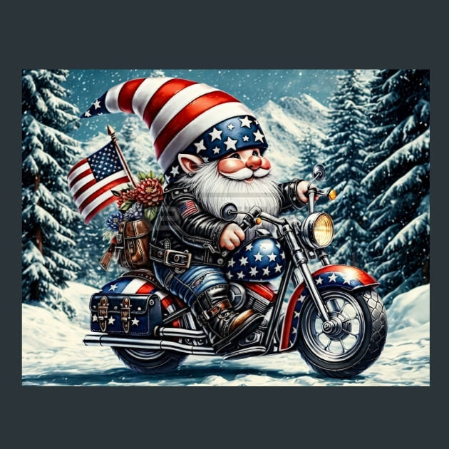 Biker Gnomes 17 Metal Wall Art and Desktop Mouse Pad by X2Metal