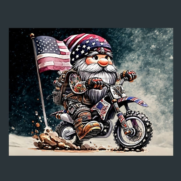 Biker Gnomes 2 Metal Wall Art and Desktop Mouse Pad by X2Metal