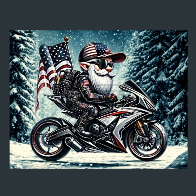 Biker Gnomes 3 Metal Wall Art and Desktop Mouse Pad by X2Metal