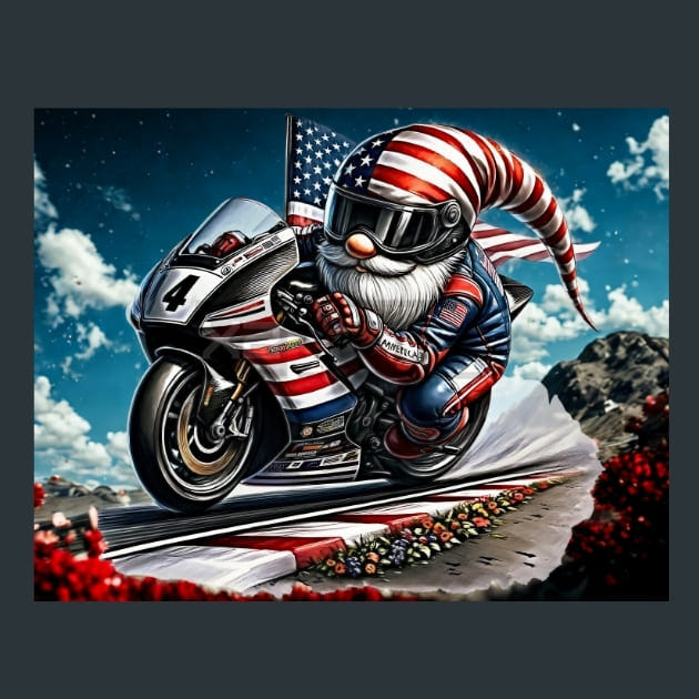 Biker Gnomes 4 Metal Wall Art and Desktop Mouse Pad by X2Metal