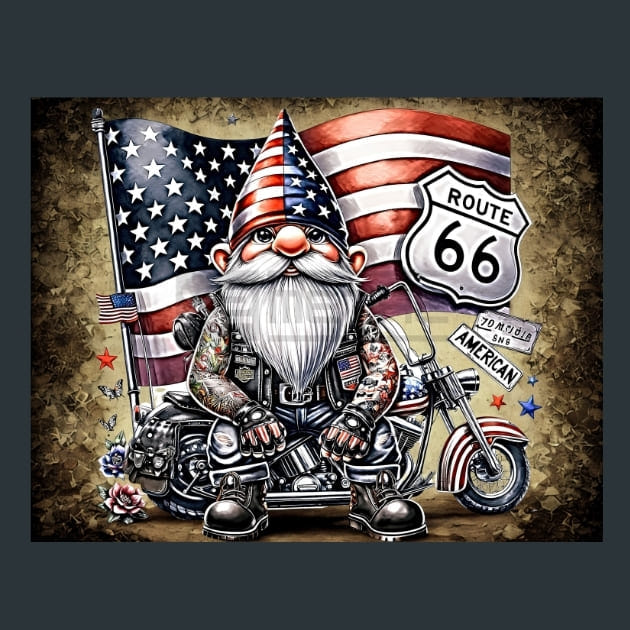 Biker Gnomes 7 Metal Wall Art and Desktop Mouse Pad by X2Metal