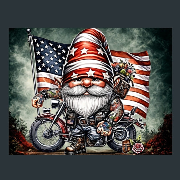 Biker Gnomes 8 Metal Wall Art and Desktop Mouse Pad by X2Metal