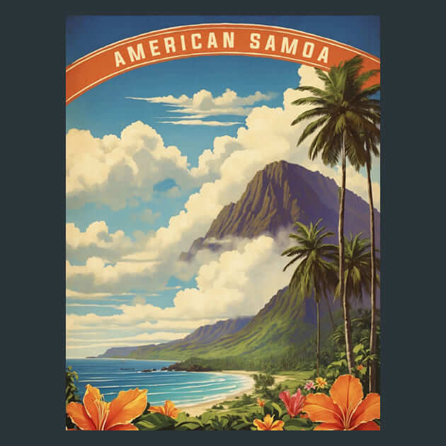 American Samoa Metal Wall Art and Desktop Mouse Pad by X2Metal