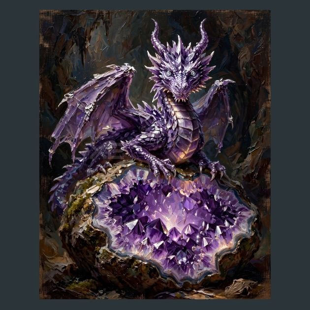 Amethyst-Dragon-Metal-Print