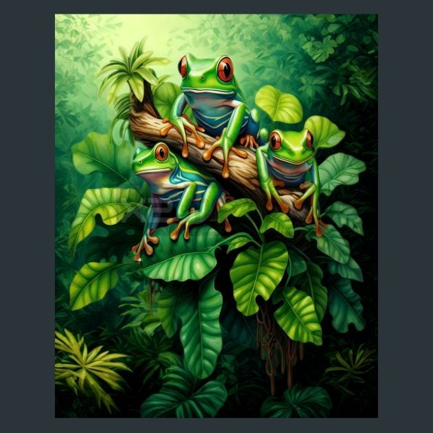 Amphibians 108 Metal Wall Art and Desktop Mouse Pad by X2Metal