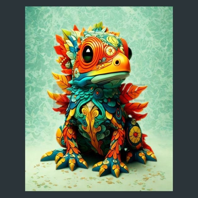 Amphibians 47 Metal Wall Art and Desktop Mouse Pad by X2Metal