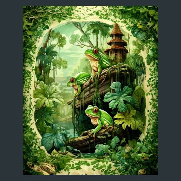 Amphibians 49 Metal Wall Art and Desktop Mouse Pad by X2Metal